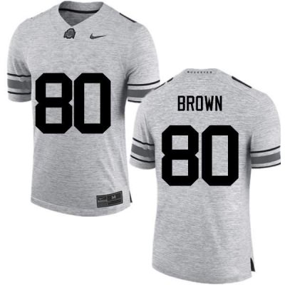 Men's Ohio State Buckeyes #80 Noah Brown Gray Nike NCAA College Football Jersey Hot Sale IKI2444XH